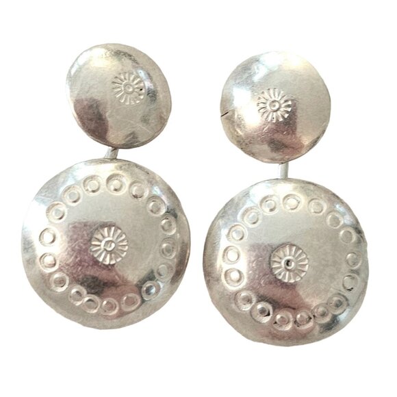 Sterling Silver Round Domed Etched Cuff Links L85